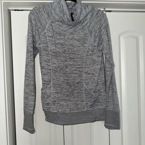 90 Degree By Reflex Heathered Gray Cowl Neck Sweater